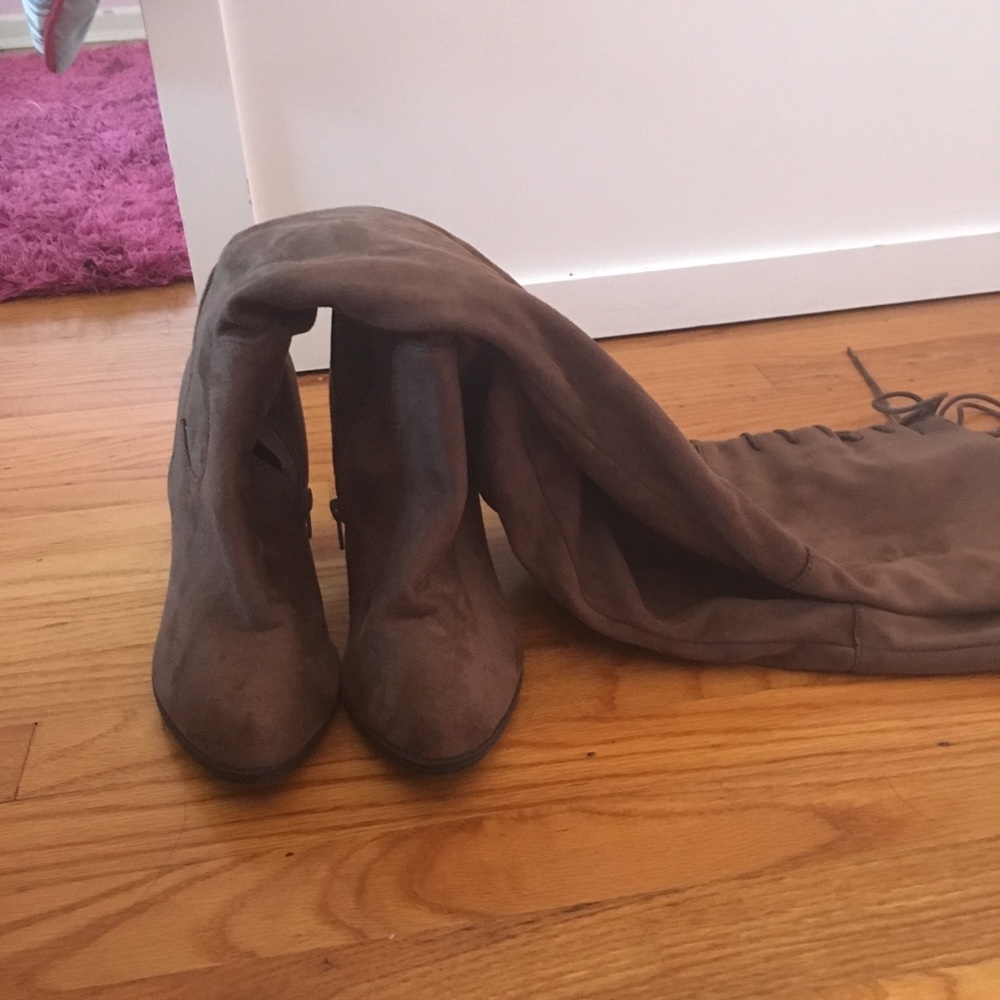 brown knee high boots